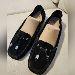 Women's MICHAEL KORS 9 M Black Suede Leather Mocassin Loafer Flats